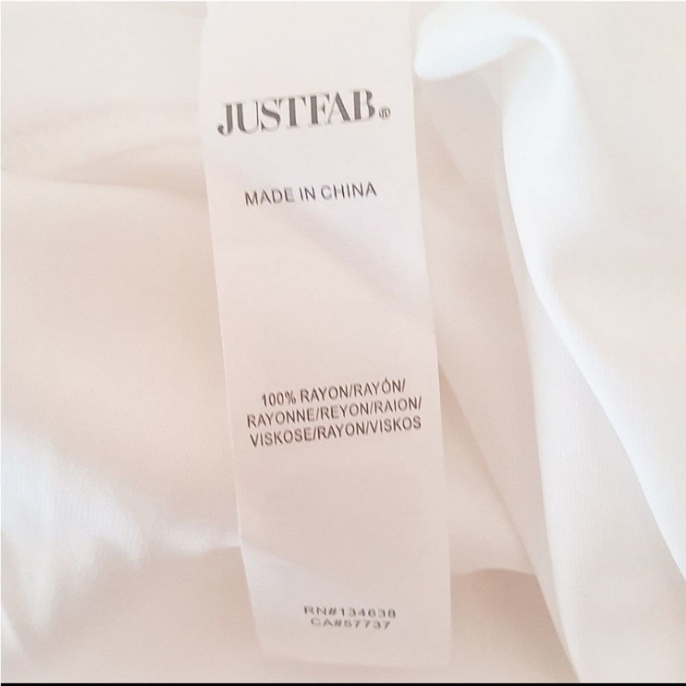 NEW JUSTFAB M Boho Embroidered Flutter Sleeve Whi… - image 10